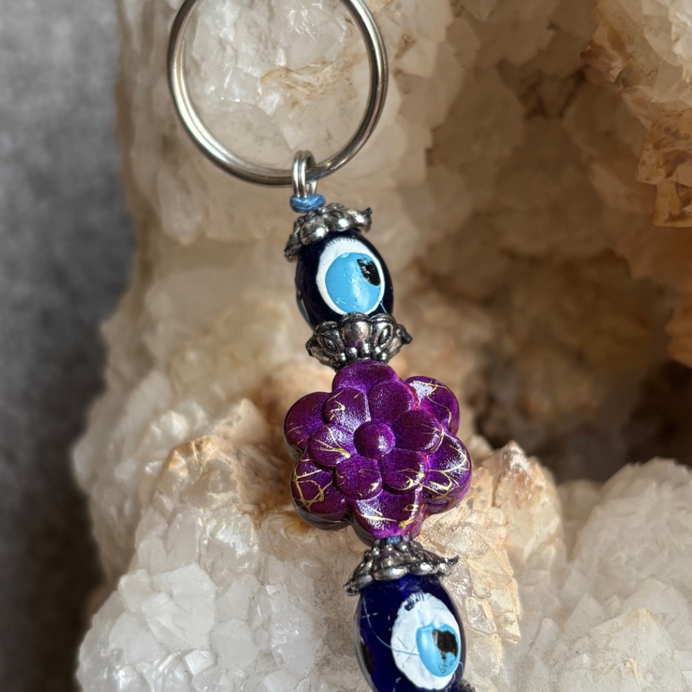 Greek Evil Eye Keychain - NWOT - Picture 3 of 6